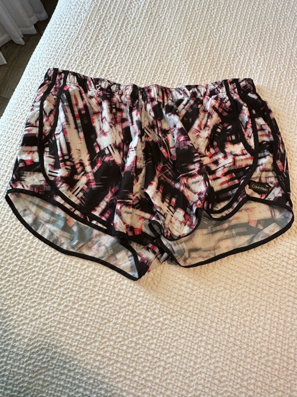 Calvin Klein Athletic Printed Running Shorts with Black Trim - Picture 6 of 7